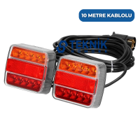 Mıknatıslı Led Römork Stop Lambası Seti 7 Pin Soketli 12v